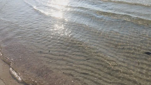 Wave of sea on sandy beach. Background. Stock Footage 111856874