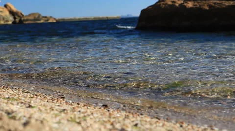 Wave of the sea on the sandy beach Stock-Footage 39645846