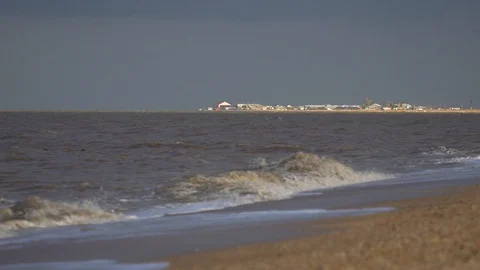 Wave of the sea on the sandy beach Stock Footage 98679573