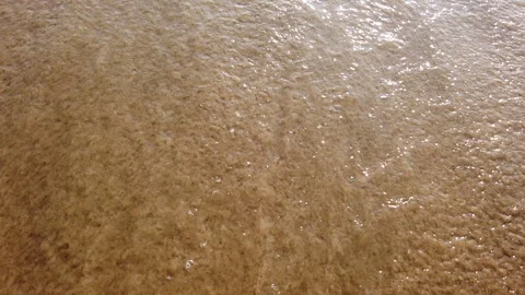 Wave of the sea on the sandy beach Stock Footage 126844725