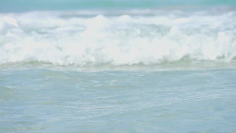 Wave sea slow motion on sand of beach on summer season Vídeos de archivo 237385373