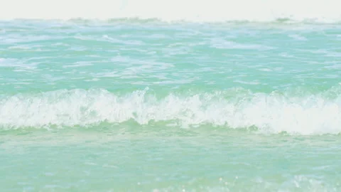 Wave sea slow motion on sand of beach on summer season 스톡 동영상 237385406