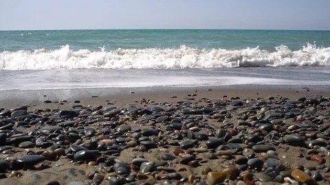 The wave of the sea in  the summer time Stock Footage 112371262