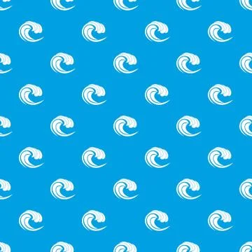 Wave of sea tide pattern seamless blue Illustrazione stock