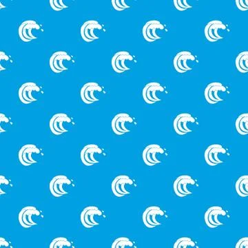 Wave of sea tide pattern seamless blue Stock Illustration
