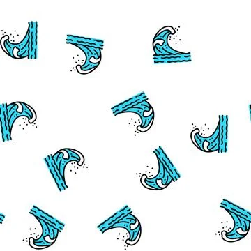 Wave sea vector seamless pattern Stock Illustration