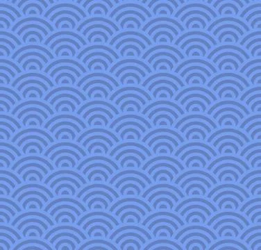 Wave Seamless Blue Pattern. Vector Stock Illustration