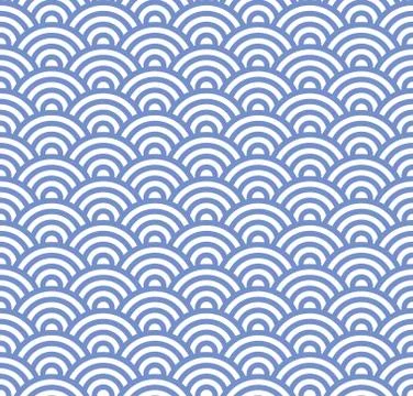 Wave Seamless Blue Pattern. Vector Stock Illustration