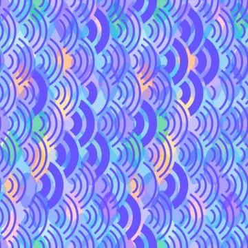 Wave seamless pattern abstract scales simple Nature background japanese circl Stock Illustration