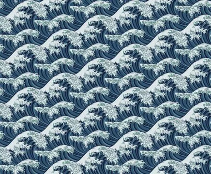 Wave Seamless Pattern Print イラスト素材