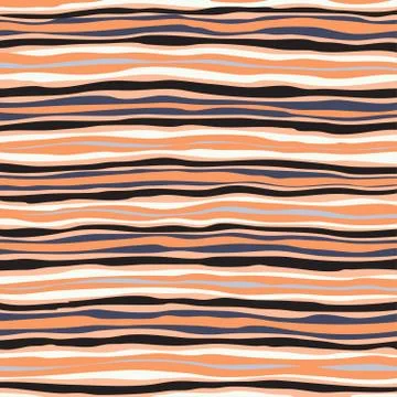 Wave seamless striped abstract background vintage vector Stock Illustration
