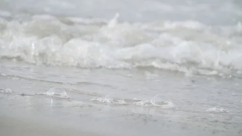 Wave on the seashore during sunset suttle wave Stock Footage 107810610