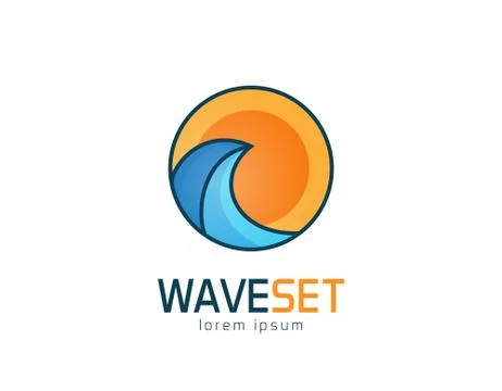 Wave set logo Stock Illustration