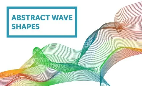 Wave with shadow.Abstract blue lines on a white background. Line art. Vector 스톡 일러스트