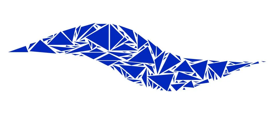 Wave Shape Collage of Triangles Stockillustratie