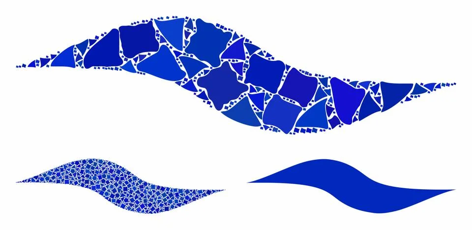 Wave shape Composition Icon of Tremulant Elements Stock Illustration