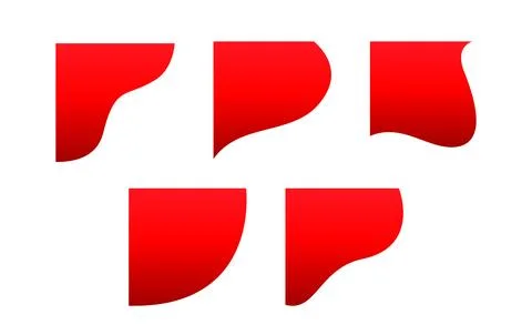 Wave shape, curve red border for element graphic, curved shape for banner Stock Illustration