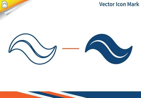 Wave shape outline and filled vector icon. Stock Illustration