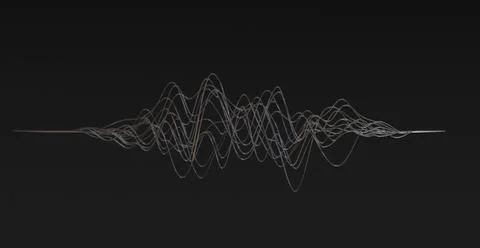 Wave shape of sound and frequency 3D Rendering Stock Illustration