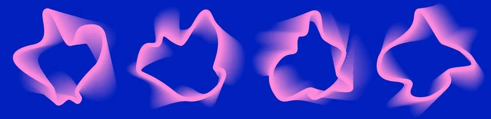 Wave shape. Swirl line created using blend tool. Vector Stock Illustration