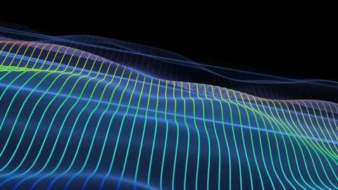 Wave shaped animation with black background Video stock 86815176