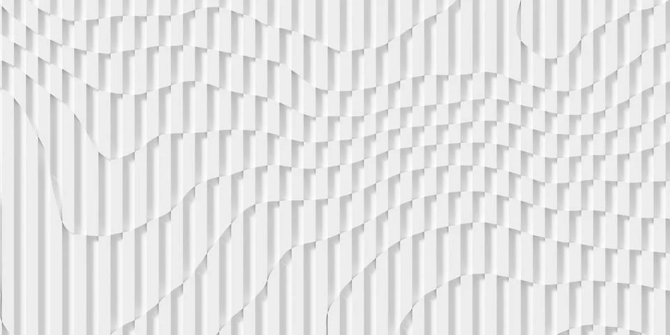 Wave shaped offset white long rectangle cubes geometrical background wallpa.. Stock Illustration