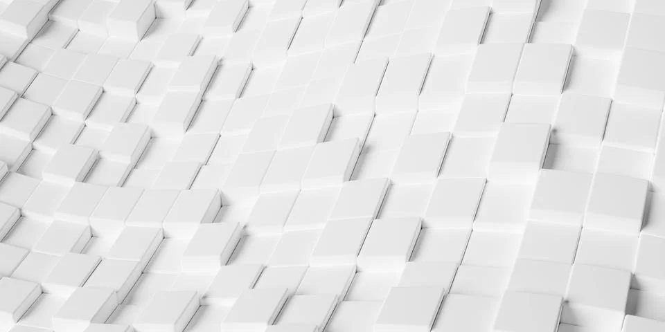 Wave shaped random offset beveled white cube boxes block background wallpaper 스톡 일러스트