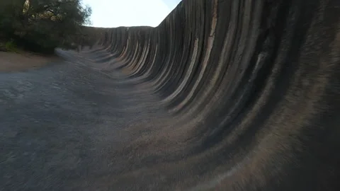Wave shaped rock in Australia Stock Footage 244635600