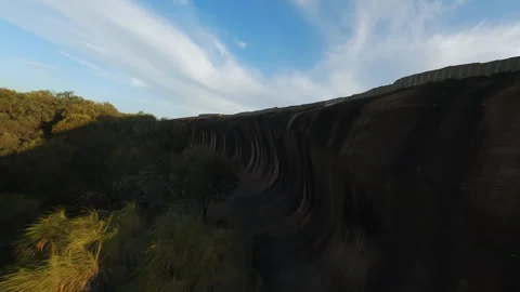Wave shaped rock in Australia Stock Footage 245193262