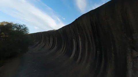 Wave shaped rock in Australia. FPV drone video. Stock Footage 244932727