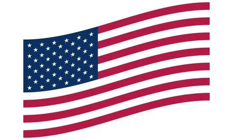 Wave shaped US flag Stock Illustration