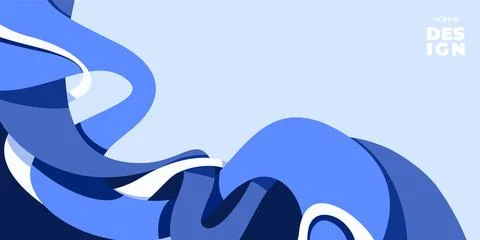 Wave shapes, abstract water vector illustration background. Wavy pattern with Stock Illustration