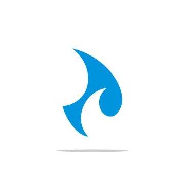 Wave Shark Fin Logo Template Illustration Design. EPS 10. Illustrazione stock
