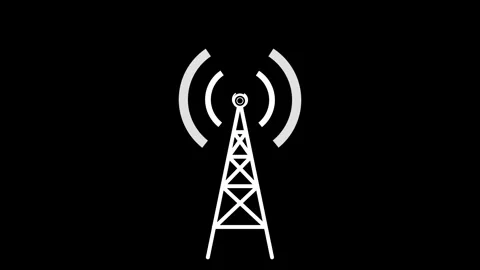Wave signal tower animated icon wave signal tower looping circle 4k Stock Footage 274044022