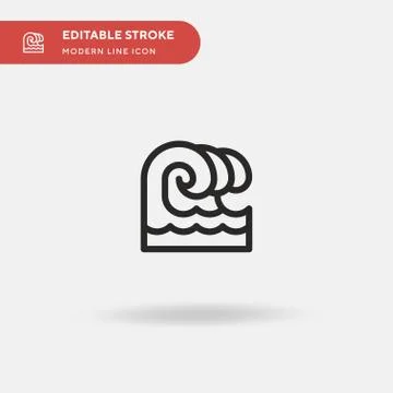 Wave Simple vector icon. Illustration symbol design template for web mobile U Stock Illustration