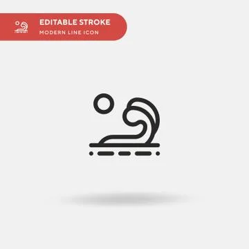 Wave Simple vector icon. Illustration symbol design template for web mobile U Stock Illustration