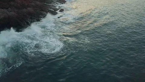 Wave smashing Rock Video stock 93680332