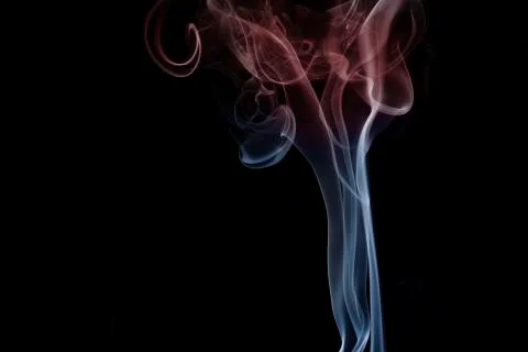 Wave of smoke on a black background Stock Photos