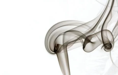 Wave of smoke on a white background Stock Photos