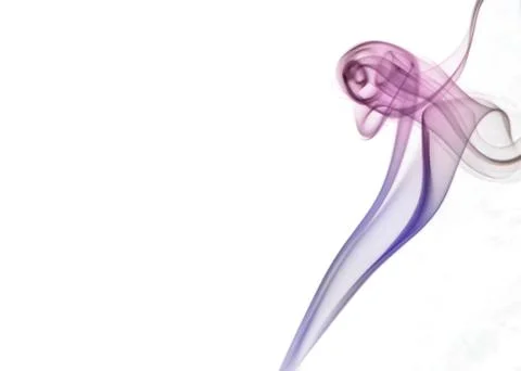 Wave of smoke on a white background Stock Photos