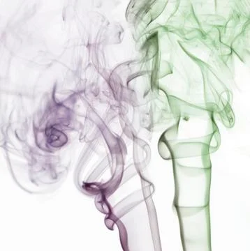 Wave of smoke on a white background Stock Photos