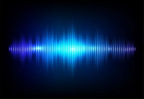 Wave sound neon vector background. Music flow soundwave design, light bright Stock Illustration
