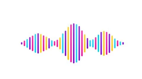 Wave sound vector background. Music flow soundwave design, color elements Stock Illustration