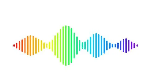 Wave sound vector background. Music flow soundwave design, spectrum color Stock Illustration