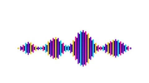 Wave sound vector background. Music flow soundwave design, color elements Illustrazione stock