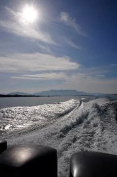 Wave of speedboat Stock Photos