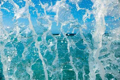 Wave splash close to camera with breaks Stock Photos