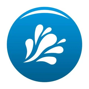 Wave splash icon blue vector Illustrazione stock