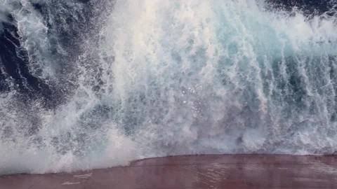 Wave splashing against the board of the ship. Stock Footage 141112761