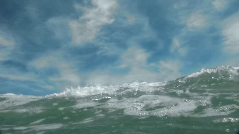 Wave splashing into camera Video stock 72569161